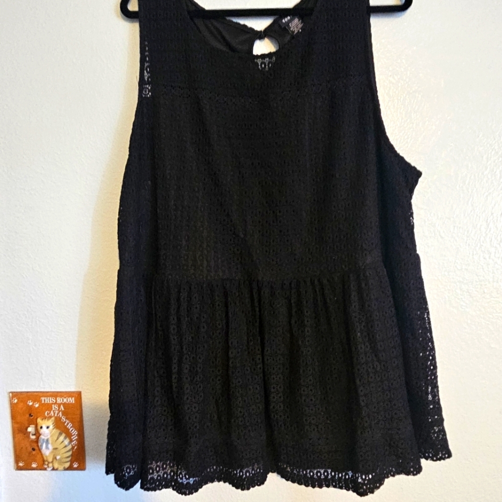 Black Crocheted Blouse